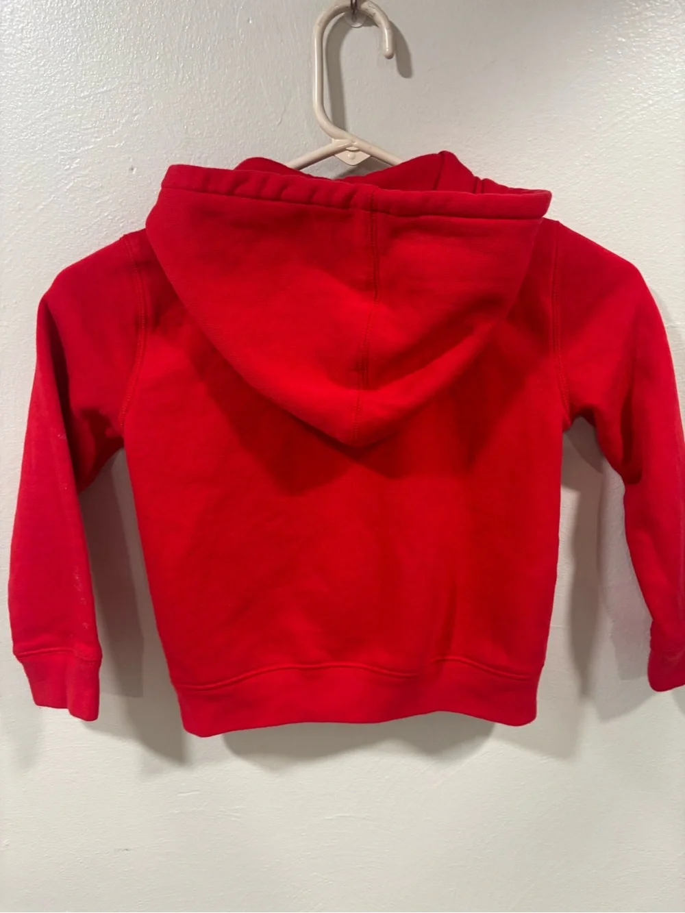 GAP Red Hooded Zip-Up Sweatshirt with Navy Logo